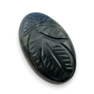Blue tiger's eye carved cabochon 26x16 mm no 122