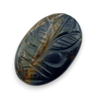 Blue tiger's eye carved cabochon 26x17 mm no 138
