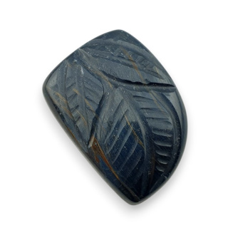 Blue tiger's eye carved cabochon 26x19 mm no 109