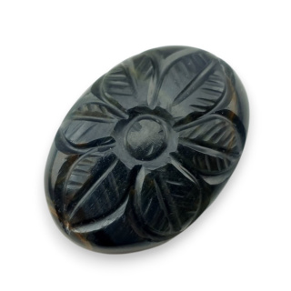 Blue tiger's eye carved cabochon 26x19 mm no 119
