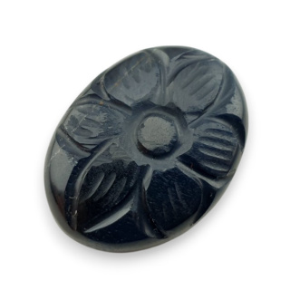 Blue tiger's eye carved cabochon 26x19 mm no 125
