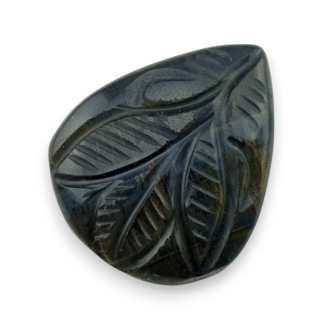 Blue tiger's eye carved cabochon 26x22 mm no 137