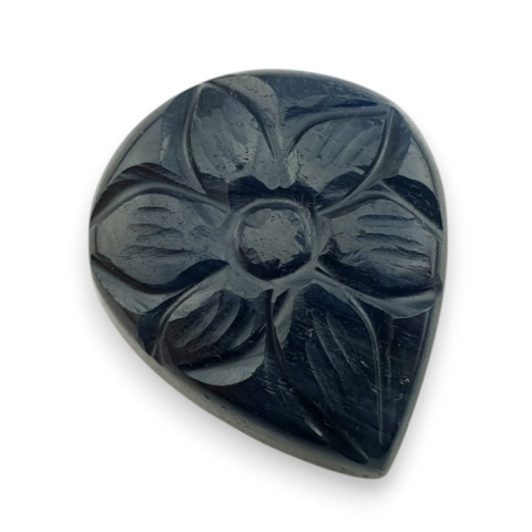 Blue tiger's eye carved cabochon 26x22 mm no 91 Blue tiger's eye carved cabochon 26x22 mm no 91