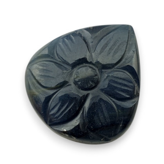 Blue tiger's eye carved cabochon 26x24 mm no 126