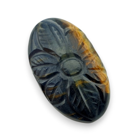 Blue tiger's eye carved cabochon 27x16 mm no 145 Blue tiger's eye carved cabochon 27x16 mm no 145