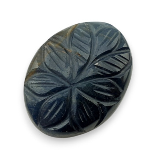 Blue tiger's eye carved cabochon 27x20 mm no 142
