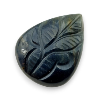 Blue tiger's eye carved cabochon 27x21 mm no 124