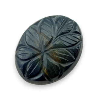 Blue tiger's eye carved cabochon 27x21 mm no 134