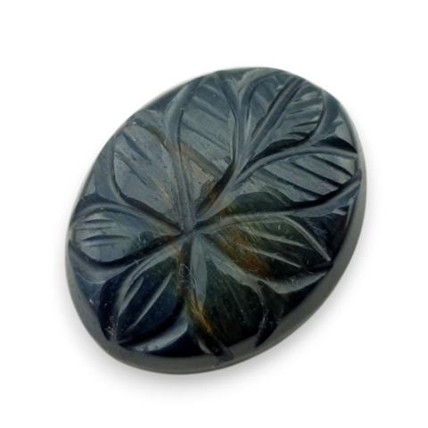 Blue tiger's eye carved cabochon 27x21 mm no 134 Blue tiger's eye carved cabochon 27x21 mm no 134