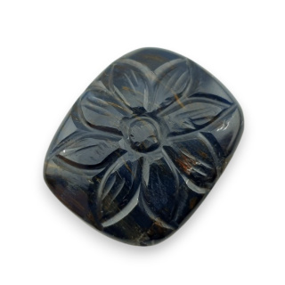 Blue tiger's eye carved cabochon 27x22 mm no 108