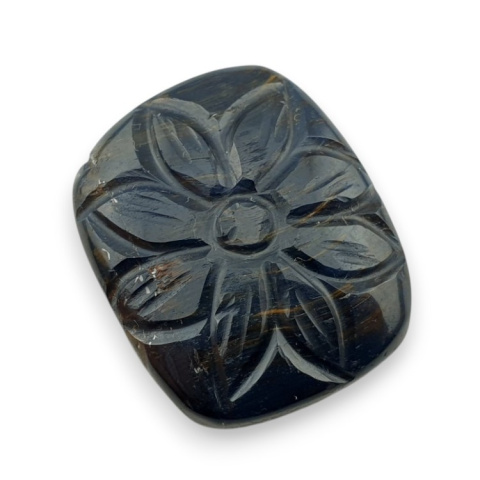 Blue tiger's eye carved cabochon 27x22 mm no 108 Blue tiger's eye carved cabochon 27x22 mm no 108