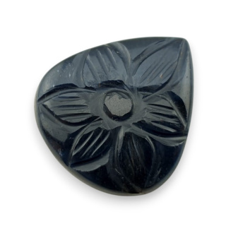 Blue tiger's eye carved cabochon 27x24 mm no 107