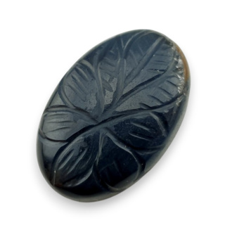 Blue tiger's eye carved cabochon 28x18 mm no 139