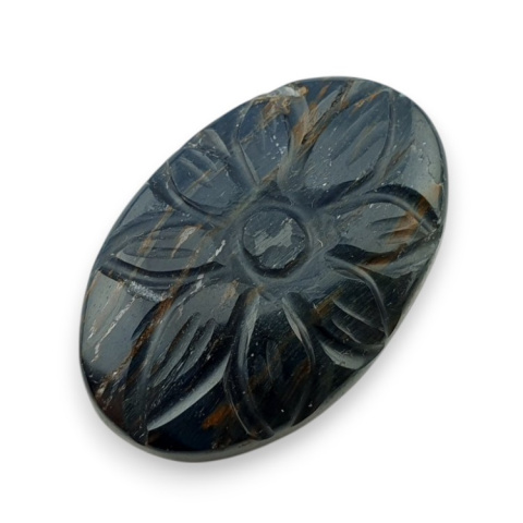 Blue tiger's eye carved cabochon 28x18 mm no 84 Blue tiger's eye carved cabochon 28x18 mm no 84