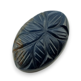 Blue tiger's eye carved cabochon 28x18 mm no 96