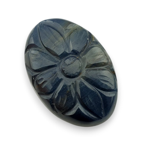 Blue tiger's eye carved cabochon 28x19 mm no 146 Blue tiger's eye carved cabochon 28x19 mm no 146