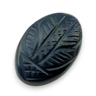 Blue tiger's eye carved cabochon 28x19 mm no 82
