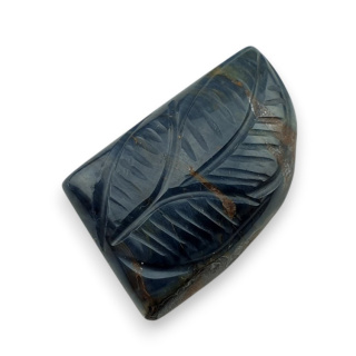 Blue tiger's eye carved cabochon 28x19 mm no 86