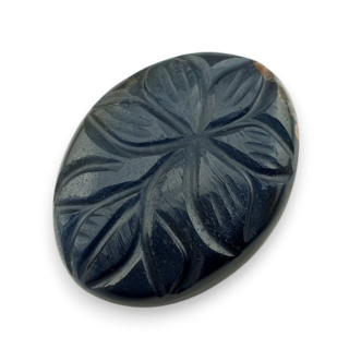 Blue tiger's eye carved cabochon 28x21 mm no 100