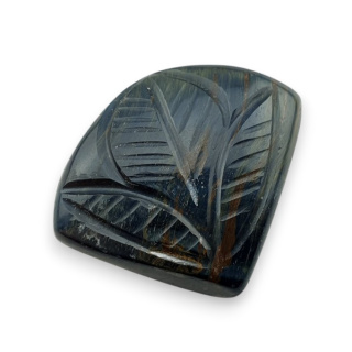 Blue tiger's eye carved cabochon 28x21 mm no 115