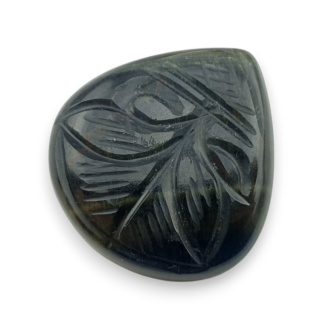 Blue tiger's eye carved cabochon 28x27 mm no 120