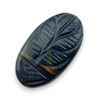 Blue tiger's eye carved cabochon 30x17 mm no 116