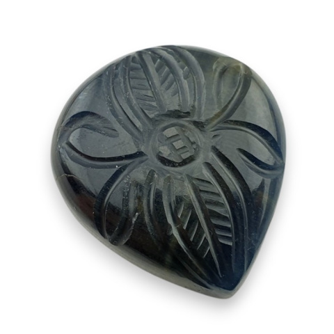 Blue tiger's eye carved cabochon 30x27 mm no 132 Blue tiger's eye carved cabochon 30x27 mm no 132