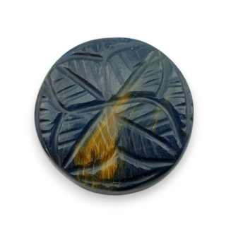 Blue tiger's eye carved cabochon fi 24 mm no 141