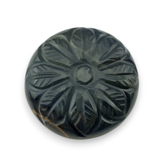 Blue tiger's eye carved cabochon fi 26 mm no 85