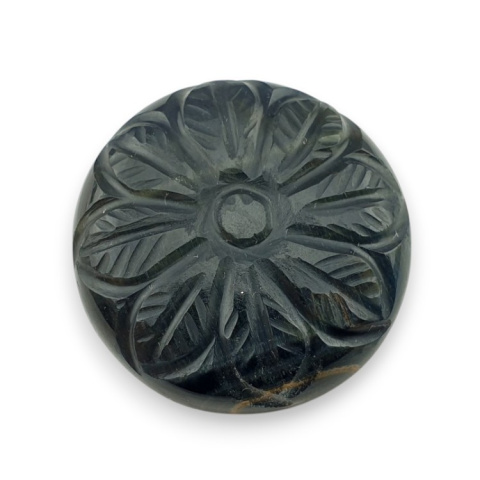 Blue tiger's eye carved cabochon fi 26 mm no 85 Blue tiger's eye carved cabochon fi 26 mm no 85