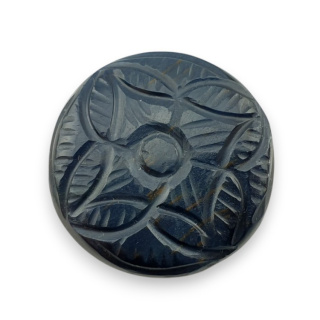 Blue tiger's eye carved cabochon fi 28 mm no 130