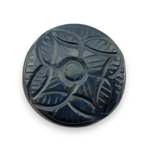 Blue tiger's eye carved cabochon fi 28 mm no 130 Blue tiger's eye carved cabochon fi 28 mm no 130