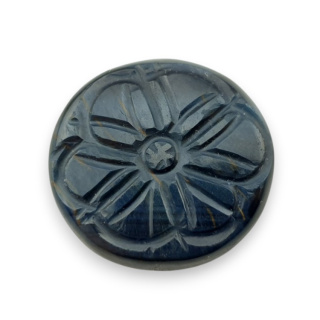 Blue tiger's eye carved cabochon dia. 28 mm no 97