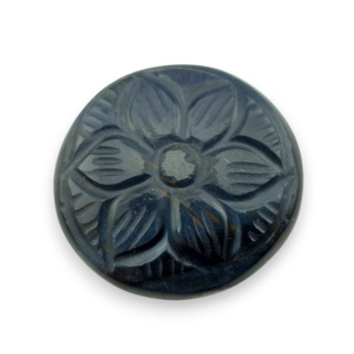 Blue tiger's eye carved cabochon dia. 29 mm no 129