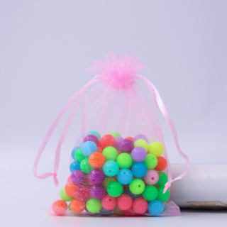 Organza bag 9x7 cm 1 pc pink