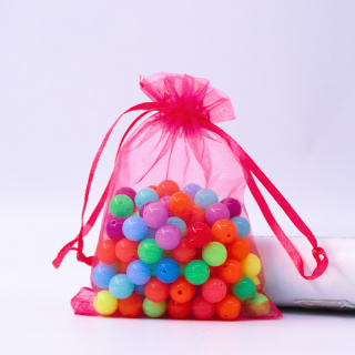 Organza bag 9x7 cm 1 pcs fuchsia