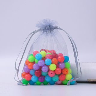 Organza bag 9x7 cm 1 pcs light grey