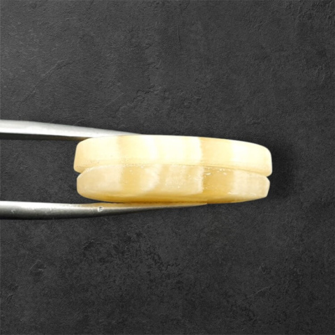 Yellow aragonite pair of hole cabochons 24x13 mm no. P949 Yellow aragonite pair of hole cabochons 24x13 mm no. P949