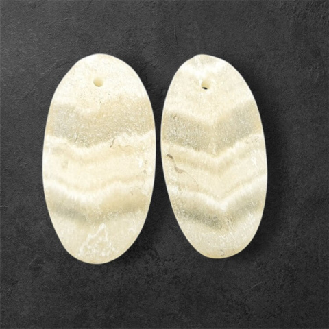Yellow aragonite pair of hole cabochons 24x13 mm no. P949 Yellow aragonite pair of hole cabochons 24x13 mm no. P949