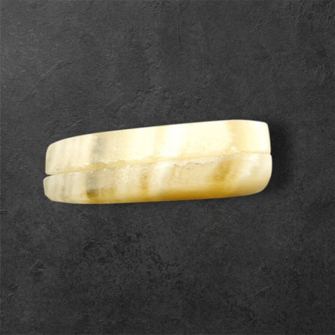 Yellow aragonite pair of hole cabochons 26x11 mm no. P962 Yellow aragonite pair of hole cabochons 26x11 mm no. P962