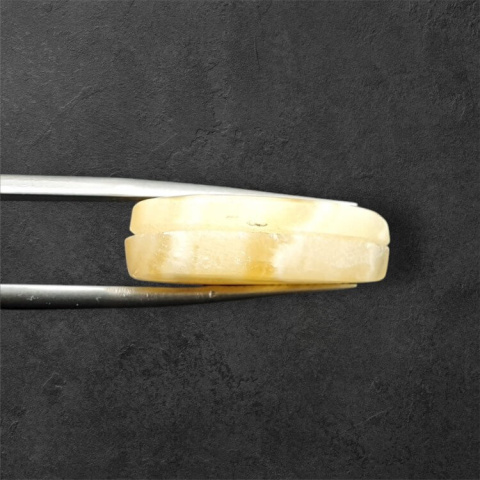 Żółty aragonit para kaboszonów z dziurką 26x13 mm nr P952 Żółty aragonit para kaboszonów z dziurką 26x13 mm nr P952