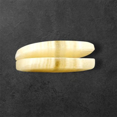 Yellow aragonite pair of 28x12 mm hole cabochons no. P946 Yellow aragonite pair of 28x12 mm hole cabochons no. P946