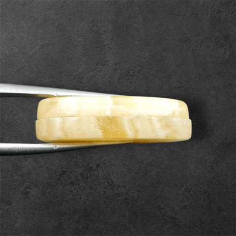 Żółty aragonit para kaboszonów z dziurką 28x14 mm nr P955 Żółty aragonit para kaboszonów z dziurką 28x14 mm nr P955