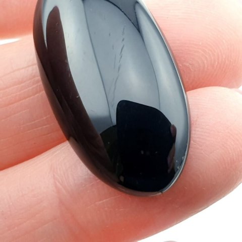 Onyx black cabochon 31x15 mm no. 268 Onyx black cabochon 31x15 mm no. 268