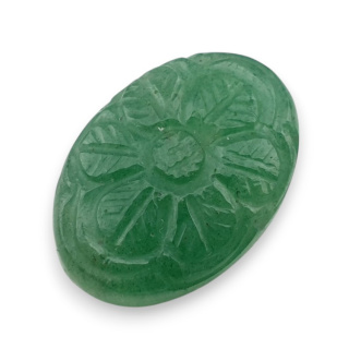 Green aventurine carved cabochon 26x18 mm no 8