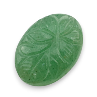 Green aventurine carved cabochon 26x19 mm no 13