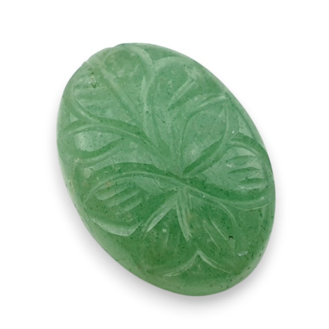 Green aventurine carved cabochon 26x19 mm no 13 Green aventurine carved cabochon 26x19 mm no 13