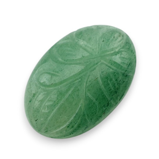 Green aventurine carved cabochon 27x18 mm no 1