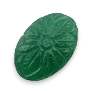 Green aventurine carved cabochon 27x18 mm no 28