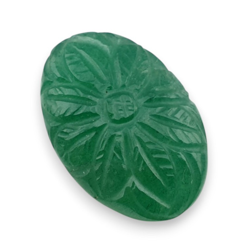 Green aventurine carved cabochon 27x18 mm no 28 Green aventurine carved cabochon 27x18 mm no 28